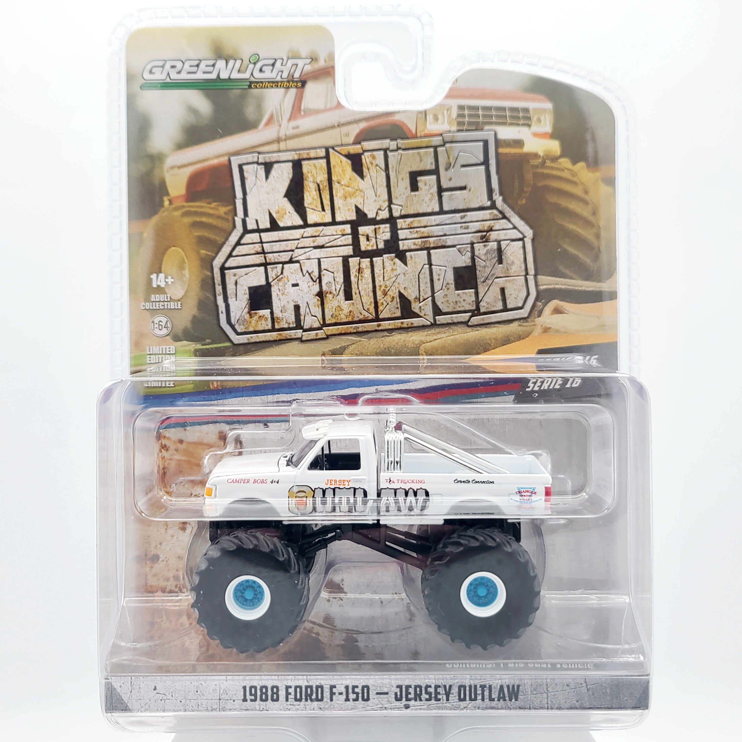 GreenLight '88 Ford F-150 "Jersey Outlaw" Monster Truck - 1:64 (2025 Kings of Crunch Series 16)